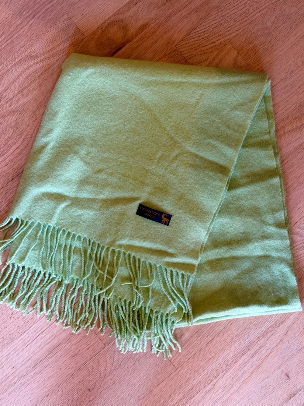 Large Cashmere Scarf in Green Like New